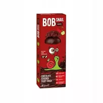 Bob Snail Snack obuolių vyšnia juodajame šokolade, be cukraus, be glitimo