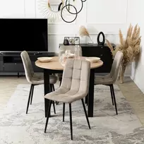 Mebel Elite Minkšta virtuvės kėdė valgomajam Virtuvei Svetainė Loft rusvai gelsvas PERU 2