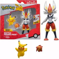 Jazwares Pokemon rinkinys 2 figūrėlės: Cinderace + Pikachu ir ugnies kamuolys PKW2904