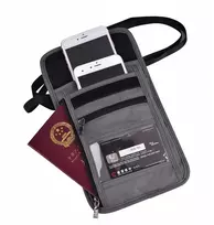PASAS KREPŠELIS PINIGINĖS KAKLAS KELIONĖS KREPŠELIS RFID BLOKAS APSAUGAS