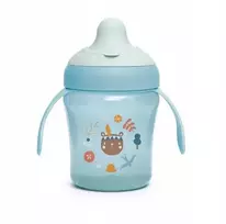 SUAVINEX FOREST - buteliukas, neišsiliejantis plastikinis puodelis, 200ml, 6m+ (mėlyna)