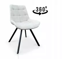 Meblomoda LAPO minkšta 360 laipsnių pasukama kėdė, dygsniuoti kvadratai CLOUD 03 smėlio spalvos
