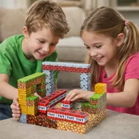 Magnetinės plytos 100 vnt. 3D statybinių plytų rinkinys + 2 figūrėlės