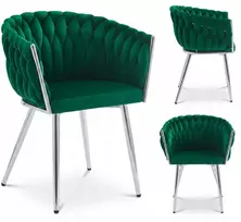 MUFART ŠIUOLAIKINĖ minkšta aksominė kėdė svetainei valgomajam SPIGA Žalias