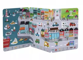 Tooky Toys Judrus miesto knyga su daugkartiniais silikoniniais lipdukais