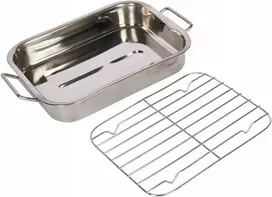 Kitchen Craft KitchenCraft Maža keptuvė su grotelėmis Sidabrinė 27x20x5 cm Nerūdijantis plienas