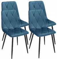 Jumi 4 x minkštas dygsniuotas aksominis krėslas, moderni svetainė KITCHEN