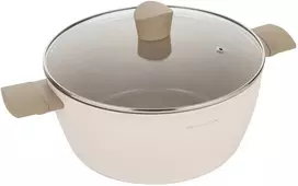 Florina Mokka puodas 28cm 6.4L Aliuminio keramika rusvai gelsvas Indukcija