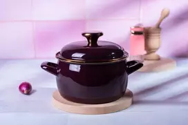 Emaliuotas puodas su dangčiu 16cm 2,2L indukcinės dujos Metalac Bordo Princ