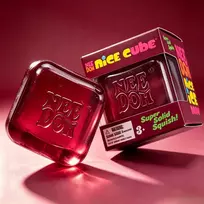 Schylling NeeDoh Nice Cube Burgundy Squish Ice Cube Antistresinis žaislas