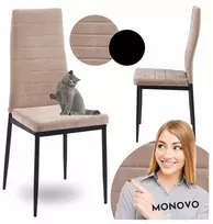 Monovo Šiuolaikinė minkšta smėlio spalvos palėpės virtuvės kėdė, skirta svetainės valgomajam EDEN