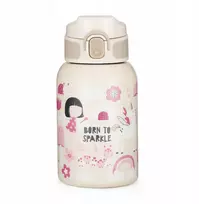 PETITE&MARS Nerūdijančio plieno termo buteliukas su šiaudeliu, 350ml