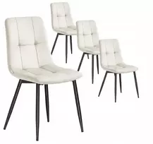 VASAGLE MINŠTU VELIURU VALGOMO KĖDĖS, 4 VNT. BEIGE