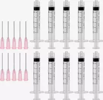 ŠVIRKŠTAI 2ml 20G BUKOS PLASTIKINĖS adatos 10 Vnt.