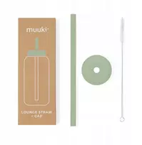 MUUKI buteliuko šiaudelis 720 ml Lounge Straw+ CAP Sidabrinis SAGE