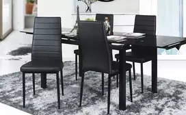 Meblowe Love 6x MODERNIOS JUODOS ODINĖS KĖDĖS SVETAINEI 258