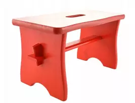 AUKŠTA RAUDONAI DAŽYTA taburetė RYCZKA WOODEN STOOL virtuvės taburetė FSC