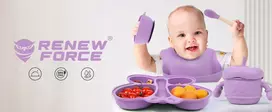 Renew Force SILIKONINIŲ INDŲ RINKINYS 8 EL SILIKONAS VAIKAMS KŪDIKIAMS