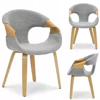 Mebel Partner MADINGA SKANDINAVIŠKO STILIAUS KĖDĖ, LIKTA ĄŽUOLO MEDIENA, ŽIEVĖ, PILKA