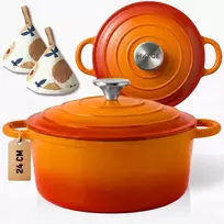 HAGE KETUS PUODAS 4L emaliuotas DANGINIS ORANŽINĖ DUJINĖ KRAIŠKA 24cm