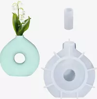 SILIKONINĖS FORMOS VAZĖS GĖLĖS 6 Vnt. LIEJIMO DERVA DIY SOFT