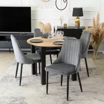 Mebel Elite Pilka minkšta virtuvė Svetainės valgomojo kėdė BARI
