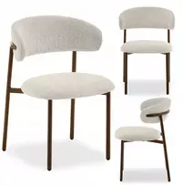 Mebel Partner DIZAININĖ VALGOMO KĖDĖ LAMB BEIGE IZOLDA METAL GRAIKIETŲ RIEŠUTŲ PAGRINDAS