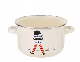 Emaliuotas puodas Emalia Pleszew Parisio 20 cm 4,2L baltas indukcijai