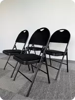 Chill Art Aukštai sulankstoma juoda biuro konferencijų kėdė, tvirta, apmušta