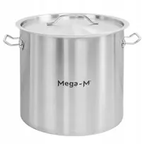 Mega M Nerūdijančio plieno indukcinis puodas su dangčiu, 25L, skersmuo. 32 CM STANDARTAS