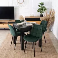 Mebel Elite Minkšta veliūrinė kėdė svetainei valgomojo virtuvei Žalias CHRIS