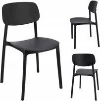 PATOGI plastikinė LARA virtuvės valgomojo kėdė, juoda JUMIhome