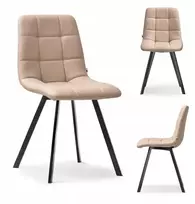 Mebel Partner SIAURA LUGO BEIGE VALGOMO KĖDĖ, EKO ODA, SIŪVIMAS, ĮGŪDINGOS KOJOS, JUODOS