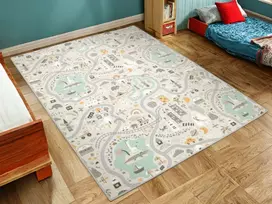 Akcila KILIMAS VAIKAMS PASTELINĖS GATVĖS KELIŲ NAMAI SCANDINA STYLE 200x250 cm