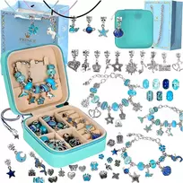 Kidsgifts Karoliukai, skirti apyrankėms gaminti, rinkinys Grandinėlės Charms Dovanų dėžutė