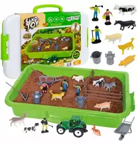 Click4Toys ŪKIO KINETINIS SMĖLIS VAIKAMS DIDŽIAMS GYVULIAMS ŪKIO TRAKTORIUS