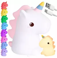 Gockowiak SILIKONINĖ NAKTINĖ LEMPA VAIKAMS LED RGB USB 16 SPALVŲ VIENRAGIS LEMPA