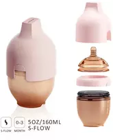 HEORSHE maitinimo buteliukas nuo pilvo dieglių 160 ml, rožinis