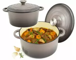 Emaliuotas KETUS PUODAS 5,9L Emaliuotas su dangteliu INDUKCINĖ DUJINĖ ORŠINĖ 28cm