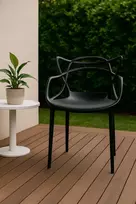 Plastikinė sodo kėdė valgomajam balkone Biurui Nexus Juodas