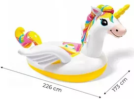 Unicorn pripučiamas čiužinys 226x173 cm baseinui 2 žmonėms Rožinė
