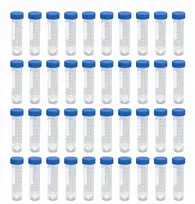 50ml BANDYMO KUBILIAI 40 VNT PLASTIKINIAI LABORATORIJOS SKAIDRUS ILGAUS