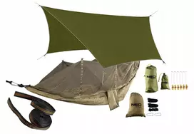 SODO HAMAKŲ RINKINYS SU TINKLELIS NUO UODŲ 330 X 140 CM TARP SURVIVAL JUOSTA