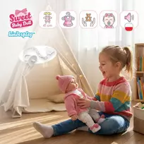 Kinderplay DIDELĖ 41 CM INTERAKTYVUS KALBĖJIMAS KŪDIKLIS KALBA REALIŠKAS MINKSUS ŽAIDIMAS