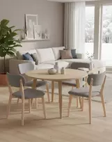 Avida Design Minkšta medinė kėdė, skirta Boston Kitchen valgomajam, skandinaviška pilka