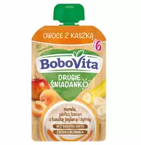 Bobovita Abrikosų obuolių bananų desertas su sorų ir rugių koše 100 g