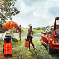 TURISTINIS NEŠOMASIS KEMPINGO DUŠAS BE ELEKTROS 7 režimai 5L