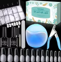 NAGŲ GELIO RINKINYS 600 VNT UV LAMP KLIJAI AKRILINĖ DIDĖLĖ