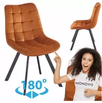 Monovo Pasukama valgomojo kėdė Dygsniuotas Velvet Cinamonas Velvet Loft COCO