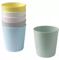 Ikea Spalvoti plastikiniai puodeliai vaikams, 6 vnt. Kalas